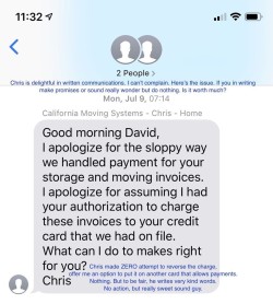 Latest review image uploaded by customer for California Moving Systems.